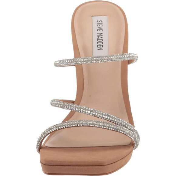 NWT Steve Madden Women's Libbie Heeled Sandal LIBB03S1 Camel Nubuck Brown 10M - Picture 2 of 14